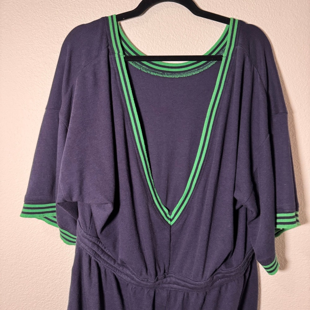 Anthropologie Navy Star Pocket Drawstring Waffle Knit Romper One Piece XL NWT - Picture 8 of 15
